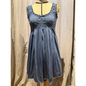 Ann Ferriday embroidered pucker sequin bodice 100% cotton Babydoll dress